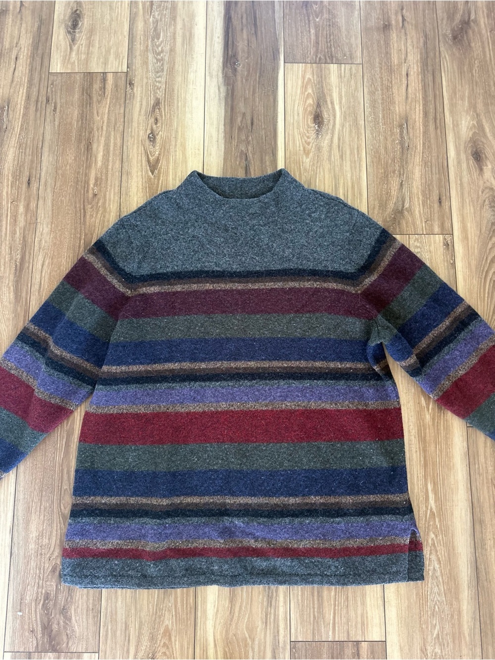 Lauren Ralph Lauren women’s vintage lambswool striped mock neck sweater